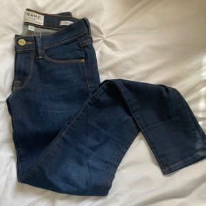 FRAME dark wash skinny jeans